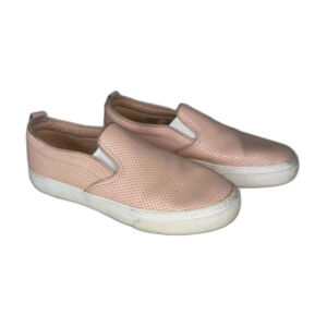 Gap Pink Perforated Leather Slip on Sneaker Tennis Shoes Women's 8.5 Casual Flat